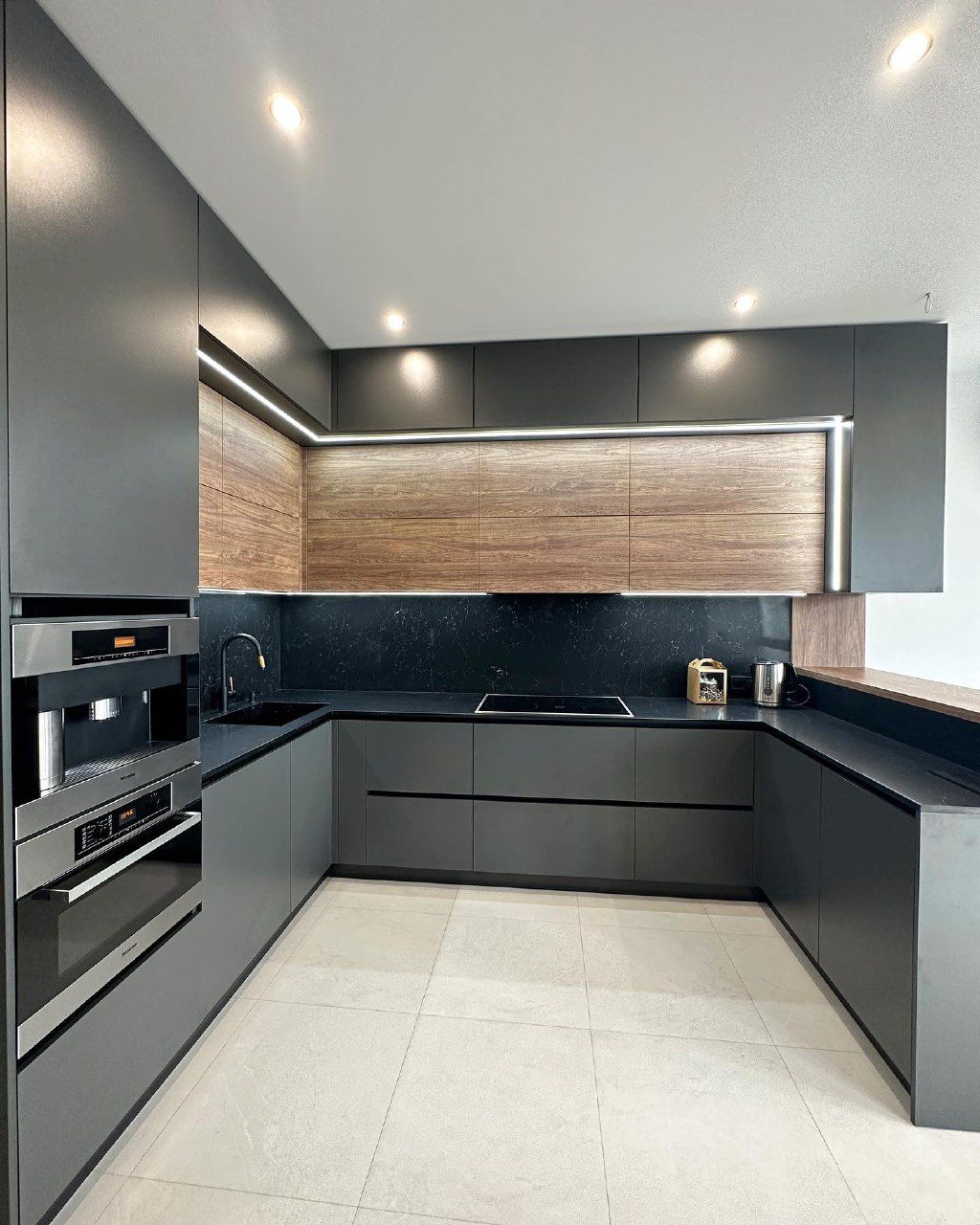 П-образная кухня в современном стиле, ЖК ‭Актер, фото - 2