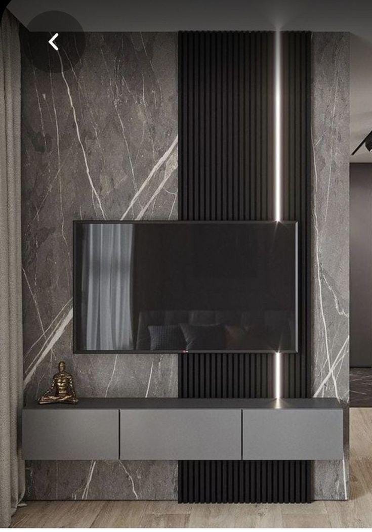 Современная ТВ-зона для небольшой гостиной - фото